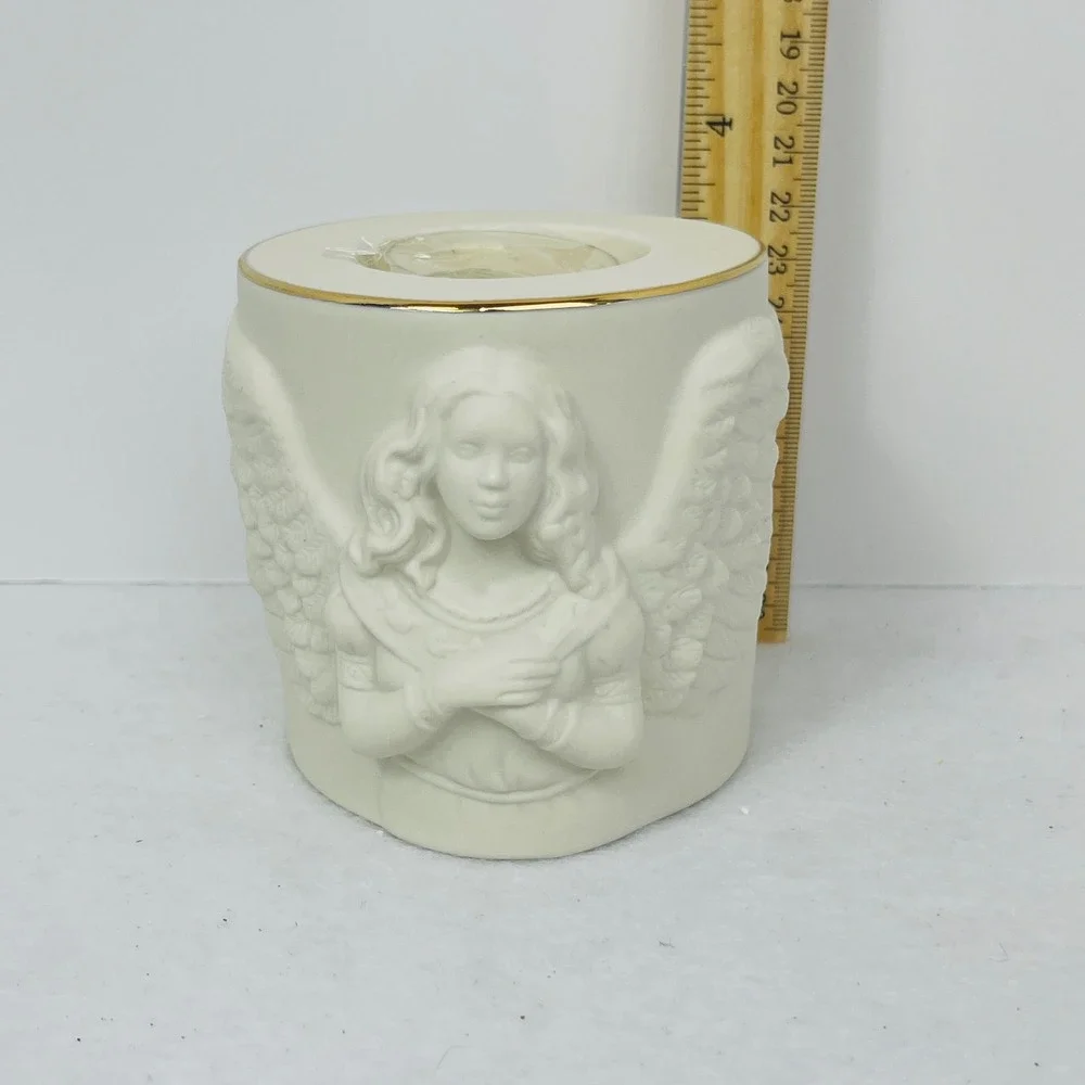 Lenox Radiant Light Angel Votive Ivory Porcelain Gold Trim Candle Holder 863056